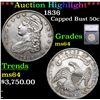 Image 1 : ***Auction Highlight*** 1836 Capped Bust Half Dollar 50c Graded ms64 By SEGS (fc)