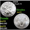 2019 Silver Eagle Dollar $1 Grades ms70, Perfection