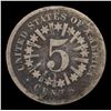 Image 3 : 1866 Rays Shield Nickel 5c Grades vg, very good