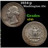 Image 1 : 1934-p Washington Quarter 25c Grades xf+