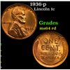 Image 1 : 1936-p Lincoln Cent 1c Grades Choice Unc RD