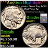 Image 1 : ***Auction Highlight*** 1938-d Buffalo Nickel Near Top POP! 5c Graded ms67+ By SEGS (fc)