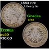 Image 1 : 1883 n/c Liberty Nickel 5c Grades xf+
