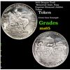 Image 1 : 1935 Oregon Trail Memorial Assn. Pony Express Diamond Jubilee Token Grades GEM Unc