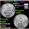 ***Auction Highlight*** 1883-s Morgan Dollar $1 Graded ms62+ By SEGS (fc)