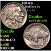1914-s Buffalo Nickel 5c Grades AU Details