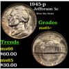 Image 1 : 1945-p Jefferson Nickel 5c Grades GEM+ Unc