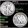 Image 1 : 1919-p Walking Liberty Half Dollar 50c Grades f+
