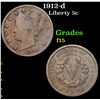 Image 1 : 1912-d Liberty Nickel 5c Grades f+