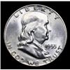 Image 2 : 1955-p Franklin Half Dollar 50c Grades Choice+ Unc