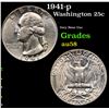 Image 1 : 1941-p Washington Quarter 25c Grades Choice AU/BU Slider