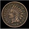 Image 2 : 1863 Indian Cent 1c Grades VF Details