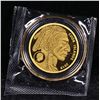 Image 2 : 2019 Cook Islands Buffalo $5 200mg .9999 Fine Gold Coin in Capsule. Tribute to the U.S.