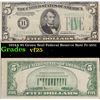 Image 1 : 1934A $5 Green Seal Federal Reserve Note Fr-1651 Grades vf+