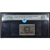 Image 2 : 1863 US Fractional Currency 25c Second Issue fr-1286 Washington In Oval W/ Surcharge '18-63' 'S' Gra