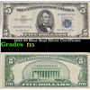 1953 $5 Blue Seal Silver Certificate Grades f+