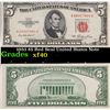 1953 $5 Red Seal United States Note Grades xf