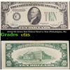 Image 1 : 1934A $10 Green Seal Federal Reserve Note (Philadelphia, PA) Grades vf+