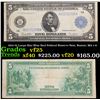 Image 1 : 1914 $5 Large Size Blue Seal Federal Reserve Note, Boston, MA 1-A Grades vf+