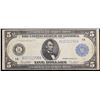 Image 2 : 1914 $5 Large Size Blue Seal Federal Reserve Note, Boston, MA 1-A Grades vf+
