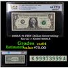 Image 1 : PCGS 1988A $1 FRN Dallas Interesting Serial # K99973999A Graded cu64 By PCGS