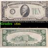 1934A $10 Green Seal Federal Reserve Note (Philadelphia, PA) Grades vf+