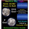Image 1 : ***Auction Highlight*** AU/BU Slider Chemical Bank Shotgun Peace $1 Roll 1924 & P Ends Virtually UNC