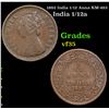 1882 India 1/12 Anna KM-483 Grades vf++