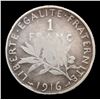 Image 3 : 1916 France 1 Franc, Silver KM-844.1 Grades vg+