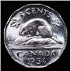 Image 3 : 1954 Canada 5c, Steel, Elizabeth II KM-50 Grades GEM Unc