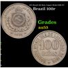 1871 Brazil 100 Reis, Copper-Nickel KM-477 Grades Select AU