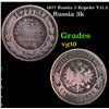 1877 Russia 3 Kopeks Y-11.2 Grades vg+