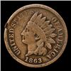 Image 2 : 1863 Indian Cent 1c Grades f+