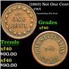Image 1 : (1863) Not One Cent Civil War Token 1c Grades xf