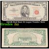 Image 1 : 1953B Red Seal $5 Legal Tender Note Grades f, fine