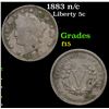 Image 1 : 1883 n/c Liberty Nickel 5c Grades f+