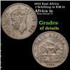 1952 East Africa 1 Schilling 1s KM-31 Grades xf details