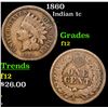 Image 1 : 1860 Indian Cent 1c Grades f, fine