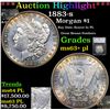 ***Auction Highlight*** 1883-s Morgan Dollar $1 Graded ms63+ pl By SEGS (fc)