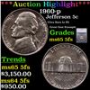 ***Auction Highlight*** 1960-p Jefferson Nickel 5c Graded ms65 5fs By SEGS (fc)