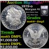 ***Auction Highlight*** 1879-o Morgan Dollar $1 Graded ms64+ dmpl By SEGS (fc)