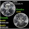 1964 Canadian Dollar $1 Grades GEM+ Unc