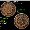 Image 1 : 1863 Indian Cent 1c Grades f+