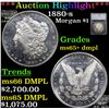 ***Auction Highlight*** 1880-s Morgan Dollar $1 Graded ms65+ dmpl By SEGS (fc)