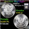 ***Auction Highlight*** 1880-s Morgan Dollar $1 Graded ms66 pl By SEGS (fc)