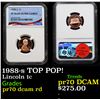 Image 1 : Proof NGC 1988-s Lincoln Cent TOP POP! 1c Graded pr70 dcam rd By NGC