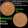 Image 1 : 1927-p Lincoln Cent 1c Grades f+