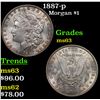 Image 1 : 1887-p Morgan Dollar $1 Grades Select Unc
