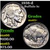 Image 1 : 1938-d Buffalo Nickel 5c Grades GEM+ Unc