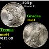Image 1 : 1925-p Peace Dollar $1 Grades Choice Unc